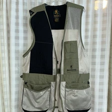 Browning Game Vest Men's Khaki Black Padded Shoulder - Shooting Bird Hunting XL