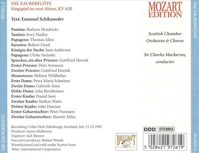 MOZART: DIE ZAUBERFL TE NEW CD
