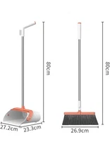 180° Rotating Broom with Dustpan Combo Set,Long Handle Broom and Dust Pan Set