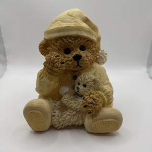 Young Brand Teddy Bear Coin Bank Mother Comforting Child Nursery Decor 6”