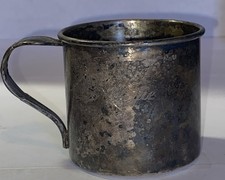 Baby Infant Cup Engraved Name Angie Silverplate Vintage Oneida Community