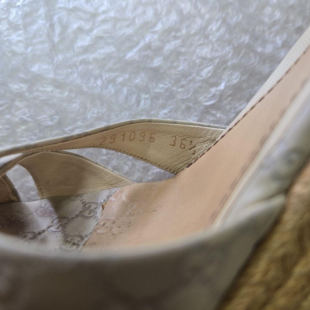 Gucci Cross Strap Mules Sandals Heels Beige Size 36.5 US About6.5 For Women thumbnail 21