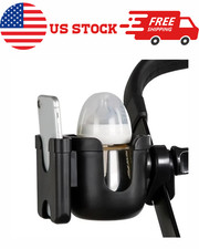 Cup Holder with Phone Holder Universal Water Bottle Cup Holder for Bike,Stroller