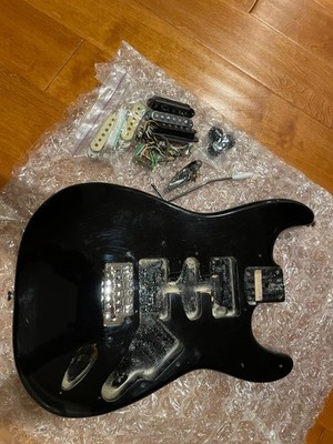2000 Squier Korea Stratocaster guitar body - black