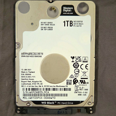 Western Digital WD Black 1TB 2.5'' SATA III 7200RPM 64MB HDD WD10SPSX