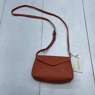 Universal Threads Orange Faux Leather Small Flap Magnetic Closure Crossbody Bag