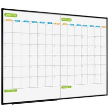 Magnetic Dry Erase Calendar Whiteboard, 2 Month White Board Planner 48 X 36 I...
