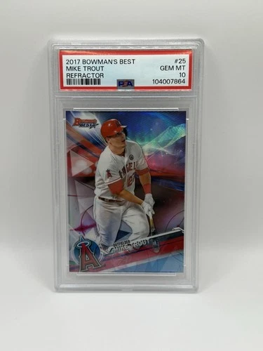 2017 Bowman Best REFRACTOR Angels MIKE TROUT Baseball Card PSA 10 GEM MINT