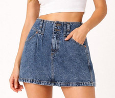 Abercrombie  Fitch Y2K Blue Denim Mini Skirt Natural Rise Size 27/4 Summer