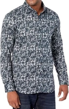 Robert Graham Men's HAWKING Skull Woven Classic Fit Shirt L/S Black