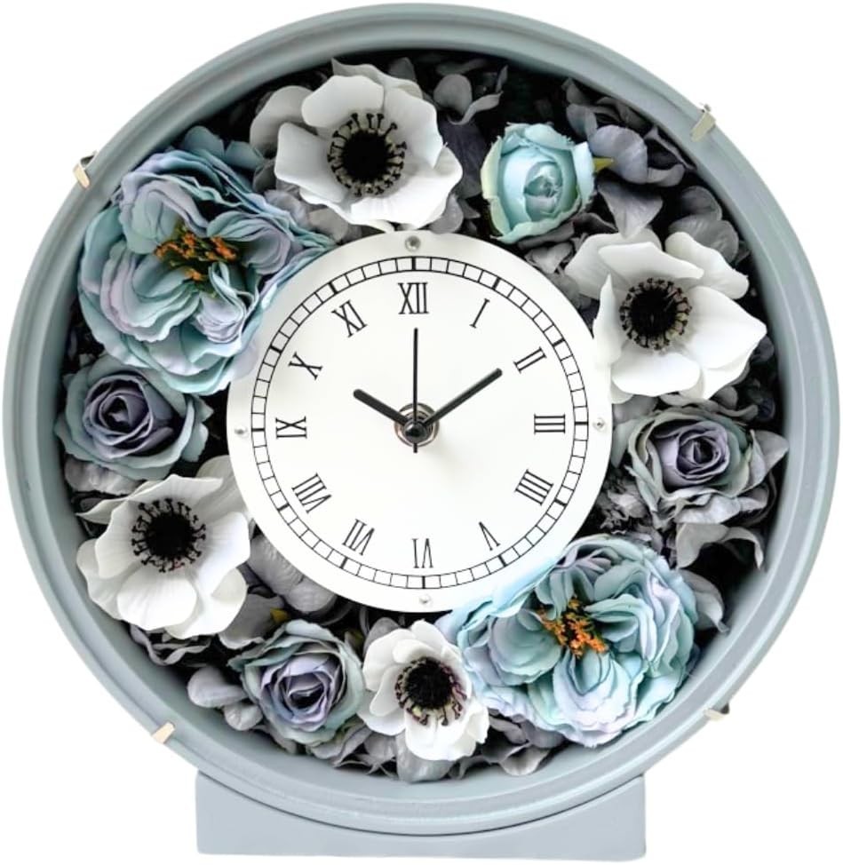 Lulu's Flower Clock Ash Gray Lulu's 0737 24x24x8cm New