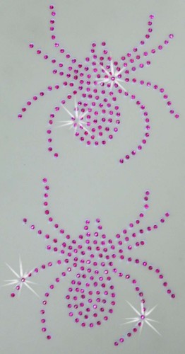 2 s6 SPIDER IRON-ON RHINESTONES DIAMANTE GEM diy TSHIRT TRANSFER PATCH halloween - Picture 5 of 6