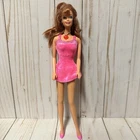 Vintage Barbie Sweetheart Doll With Heart Necklace Red Hair Pink Dress