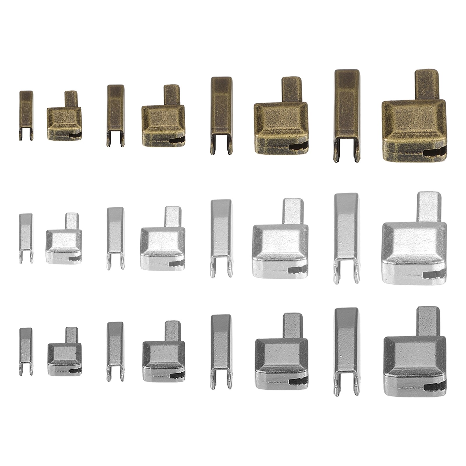 Zipper Repair Kits, Retainers Box & Insertion Pins (12Set: 4Size 3Color)