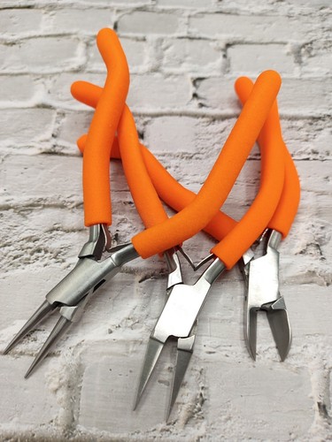 Gun Handle Pliers Round Flat & Side Cutter Plier for Jewelry Wires & Metal Work - Picture 2 of 9