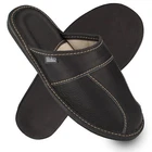 Men's leather slippers black slipper slip on size 40-50 Filsko Trakai