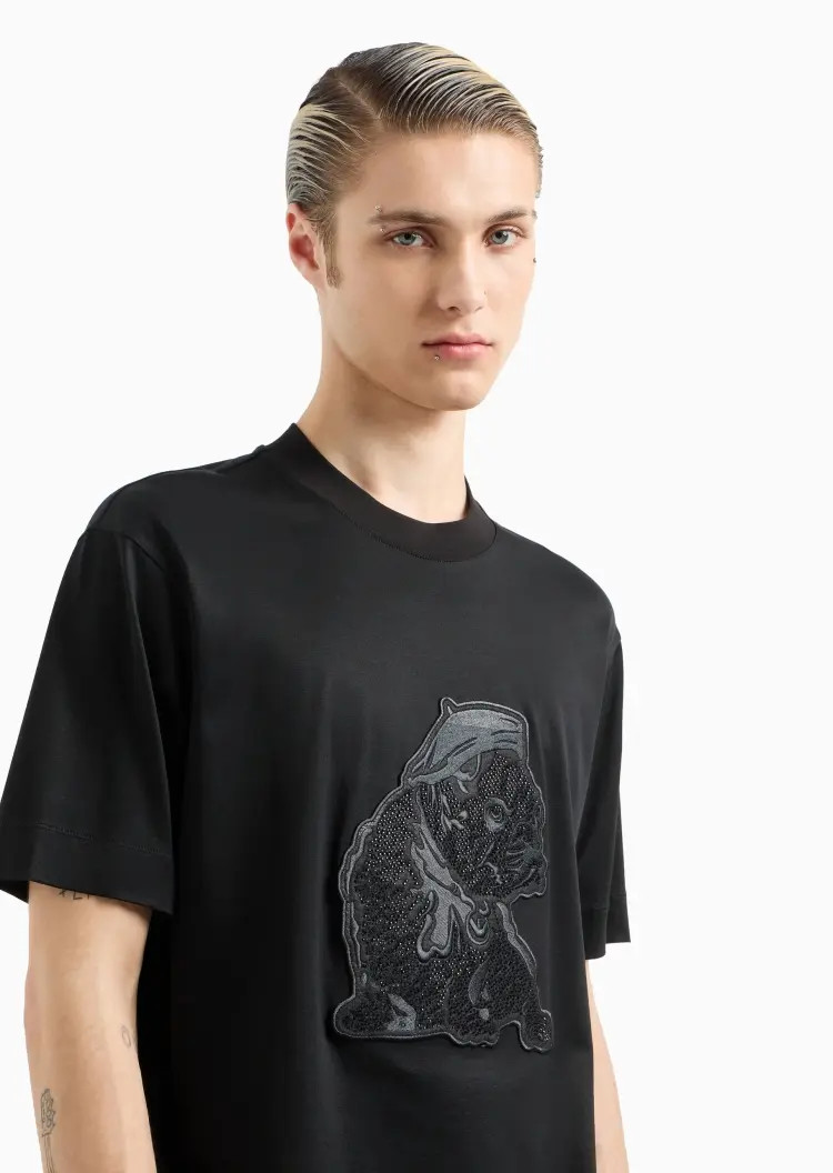 T-SHIRT EMPORIO ARMANI Sz. L 6D1TR61JOSZ 999 BLACK image 4