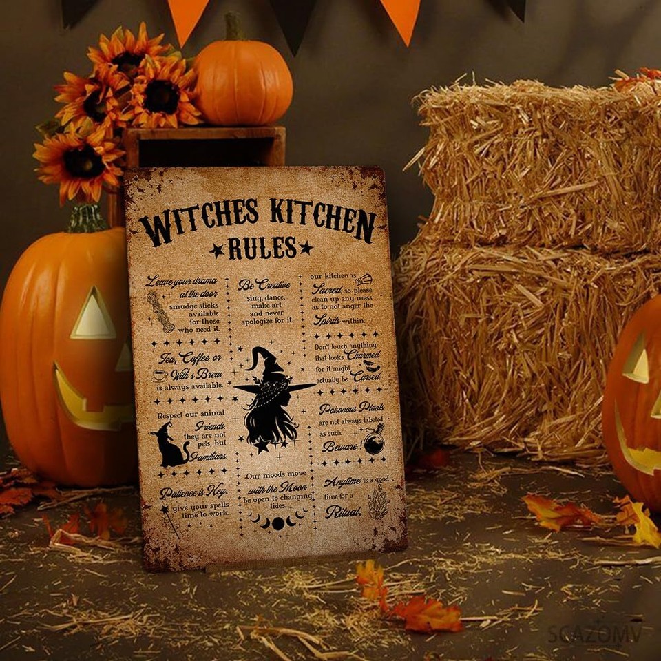 Witches Kitchen Rules Metal Tin Signs Vintage Witches Kitchen Decor