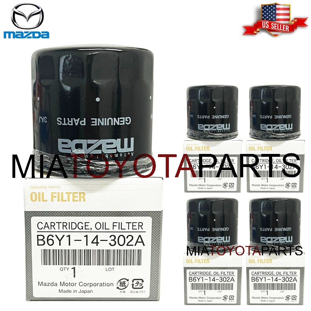 4 Set New Genuine Mazda OEM B6Y1-14-302A Oil Filter B6Y114302A