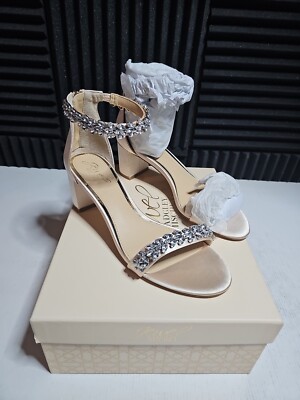 Jewel Badgley Mischka Size Mayra Ankle Strap Evening Shoe #S30