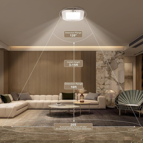 Rechargeable Motion Sensor Ceiling Light,No Wiring Battery Operated CeilingLight - Picture 5 of 5