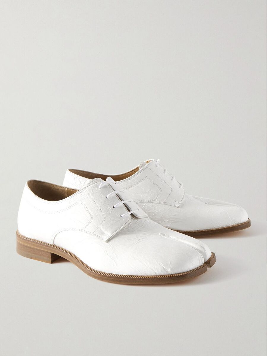 Maison Margiela - Tabi Split Toe crinkle Leather Derby Shoes Maison Margiela - Tabi Split Toe crinkle Leather Derby Shoes