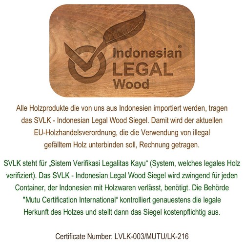 DIVERO Hocker Suar Holz Sitzhocker Holzhocker massiv reine Handarbeit behandelt - Bild 6 von 6