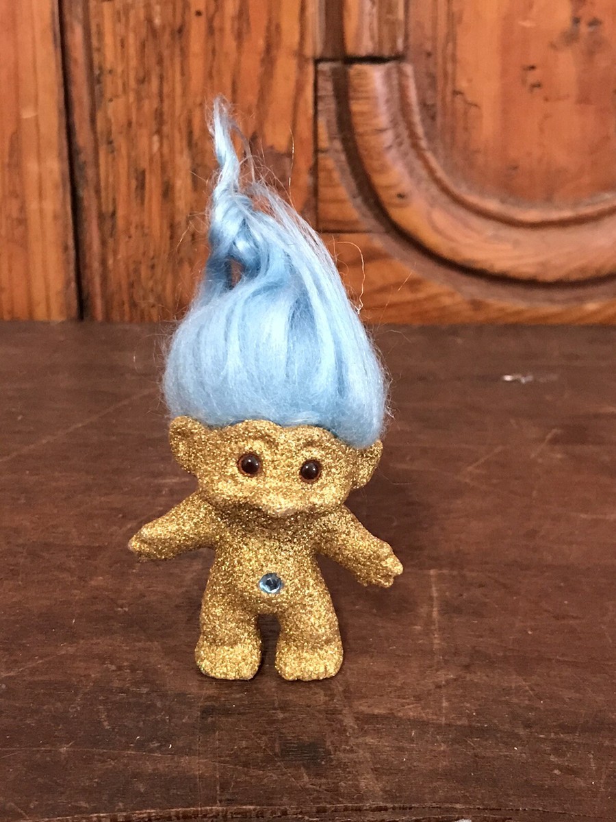 Scarce Original Gold Glitter Troll Good Luck Doll DAM Mystery