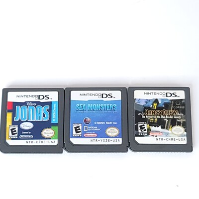 Lot of 3 Nintendo DS Jonas Sea Monsters Nancy Drew Video Games