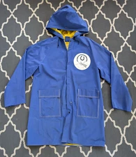 Vintage Baltimore Colts Rain Jacket Trench Coat Mens Large 80s Blue NFL
