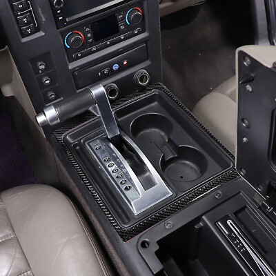 Carbon Fiber Center Console Gear Shift Panel Trim Sticker for Hummer H2 2003-09