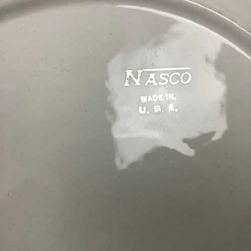 PLATO DE CENA Nasco HECHO EN EE. UU. Floral Borde Plateado Borde Rosa Oscuro con Cuentas 11” - Imagen 2 de 12