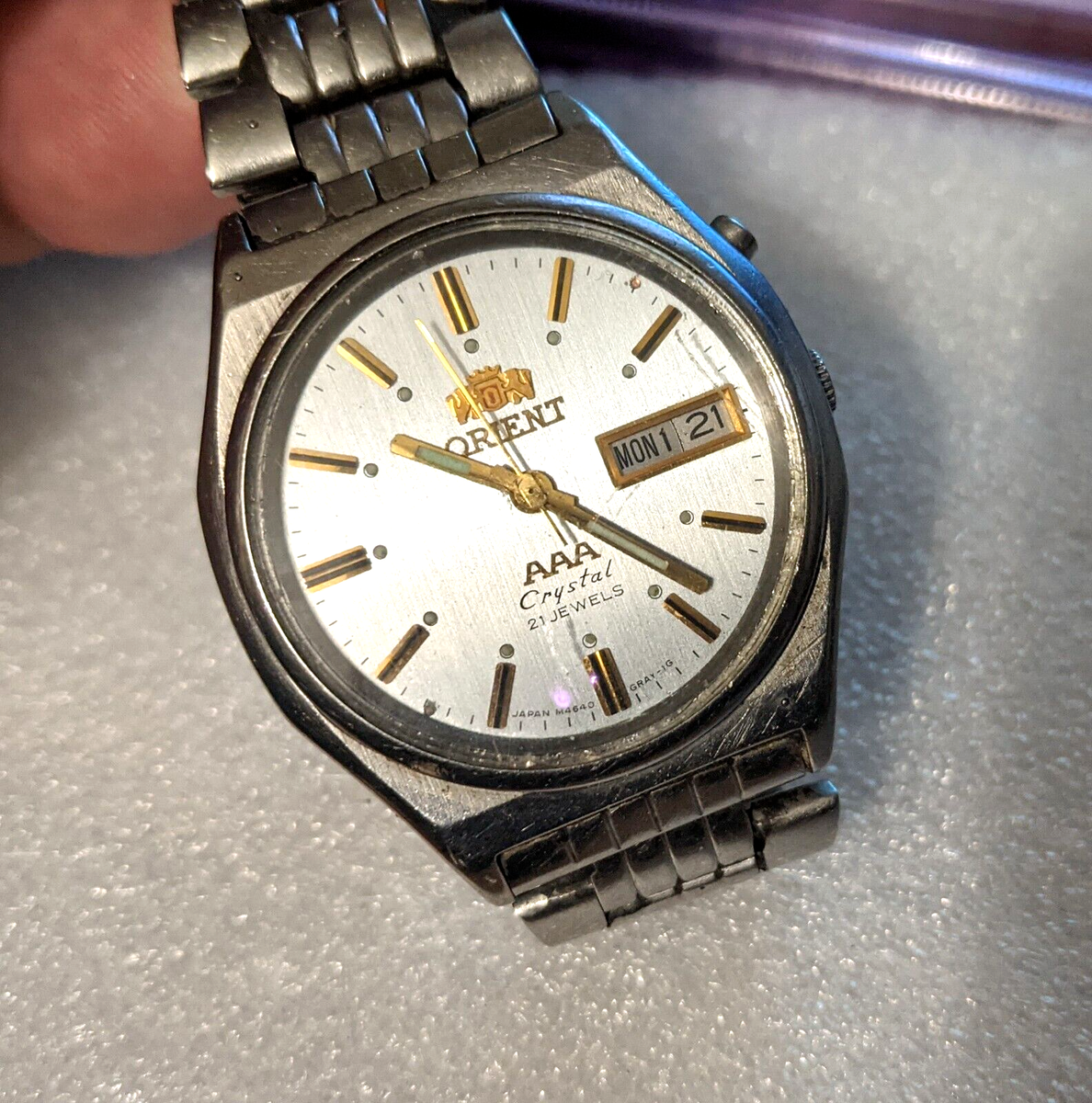 Vintage Japan Wrist Watch Automatic Orient 3 STAR Crystal 21