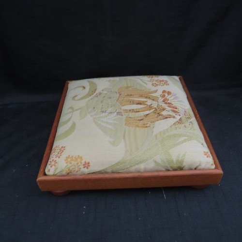 Vintage Upholstered Wooden Footstool - Picture 3 of 19