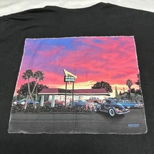In-N-Out Burger California  T Shirt  Size XXL 2XL Black Crew Neck Cars Hot Rods