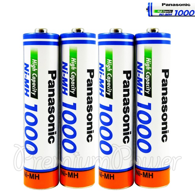 4 x Panasonic AAA batteries NiMH 1000 930 mAh Rechargeable High