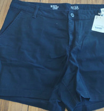 a.n.a. Womens Mid Rise Twill Short Black Size 18 Shorts-Brand New-SHIPS N 24 HRS