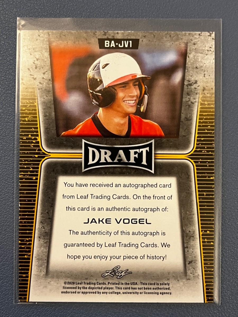 2020 Leaf Draft Jake Vogel Auto #BA-JV1 RC Los Angeles Dodgers