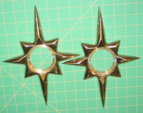 Vintage Brass MCM Atomic Starburst Door Knob Surround Back Plate Escutcheon Set - Picture 24 of 24