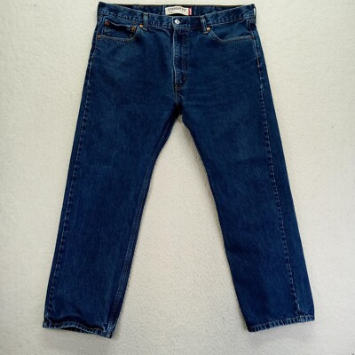 Levis 505 Jeans Mens 40x30 Straight Leg Denim Cotton Dark Wash American VTG