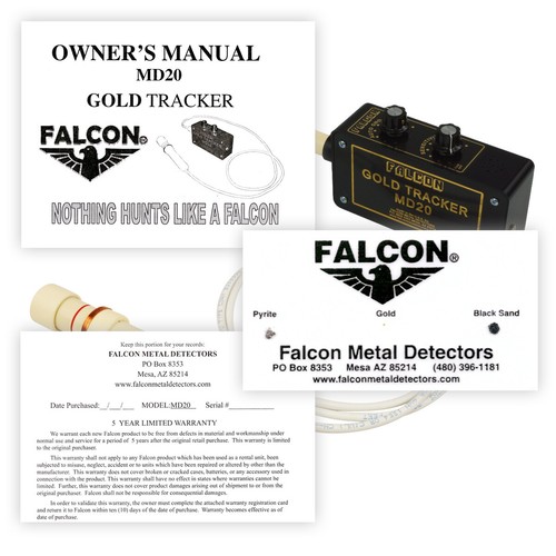 Detector de metales Falcon Gold Tracker MD20 300 kHz con sonda impermeable de 5' - Imagen 8 de 8