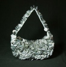Moyna New Y Hand-crafted Silver Sequin Evening Bag New