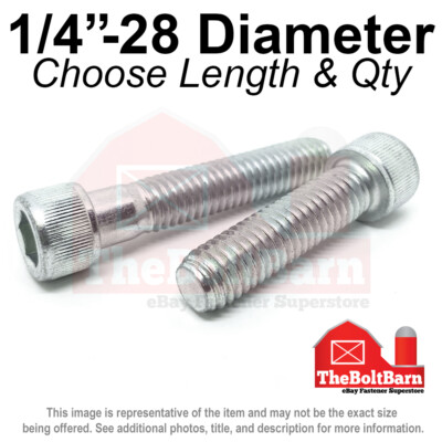 1/4''-28 Allen Socket Head Cap Screws Bolts Alloy Zinc FINE (Pick Size & Qty)