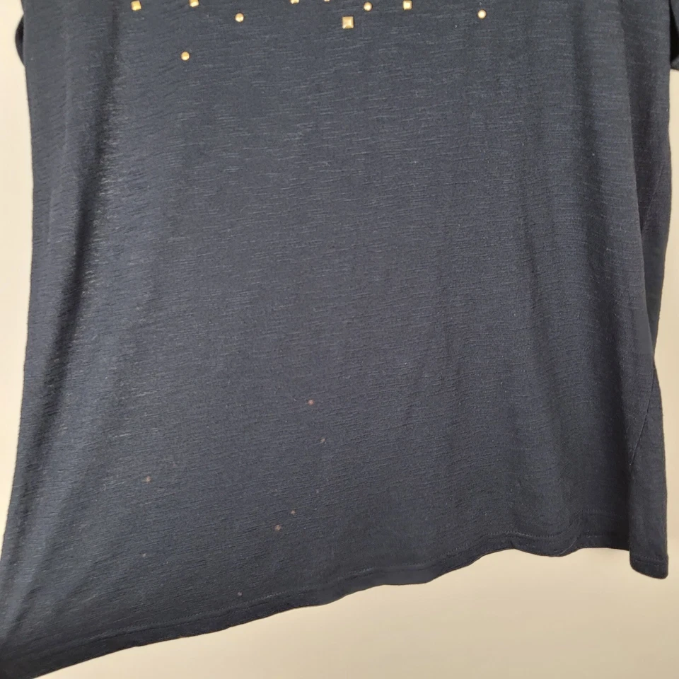Torrid Size 1X Studded Short Sleeve Top Stretch Black Gold - Image 4 of 4