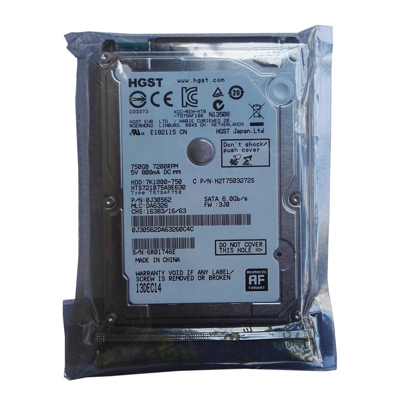 Hitachi 750GB HTS721075A9E630 7200RPM 16MB SATA 2.5" Laptop Hard Disk Drive - Image 3 of 4