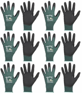 PIP MaxiFlex Cut 34-8743 Micro Foam Nitrile Coated Work Gloves (6 Pairs) Size 9