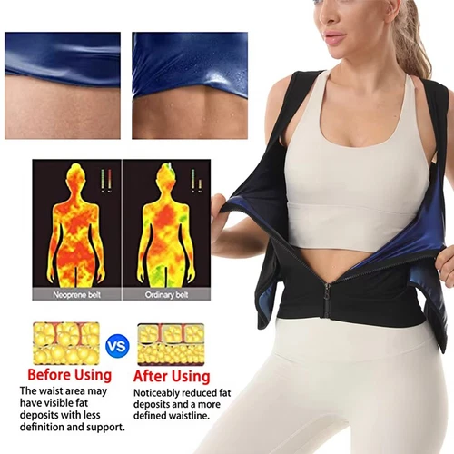 Frauen Fitness Sauna Anzug Schweiß Kompression Taille Trainer Top Gewichtsverlust Fettverbrennung - Bild 3 von 13