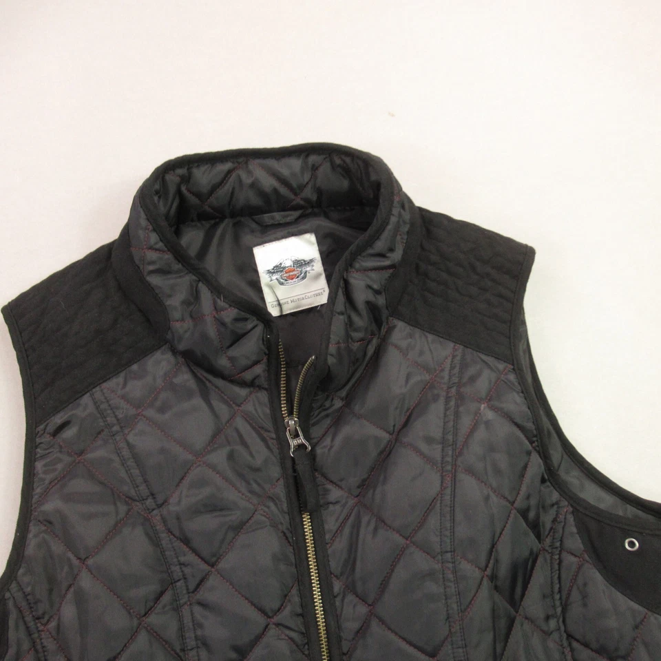 Жилет женский Harley Davidson без рукавов на молнии однотонный пуховик повседневный для улицы - Изображение 2 из 4