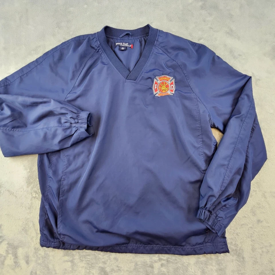 Volunteer Fire Department Jacket Mens Medium Blue V-Neck Sport-Tek Pullover - Image 2 of 4