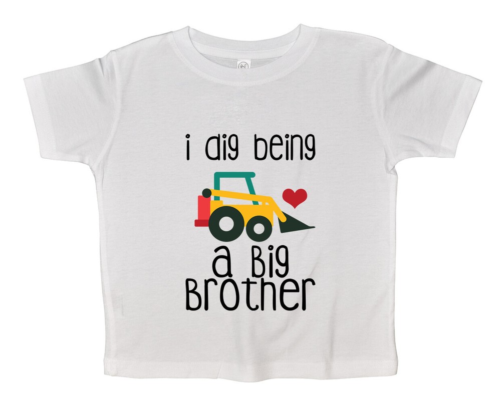 Big Brother Toddler Tshirt Infant Baby I Dig Being a Big Bro Kids Outfit Gift